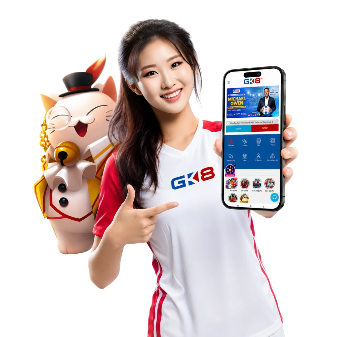 GK8 representative presenting the mobile gaming platform